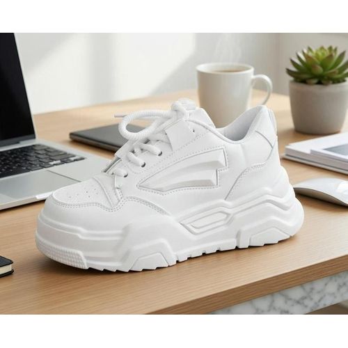 Bold White Platform Sneakers – Where Comfort Meets Street-Style
