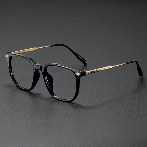 Men's Blue Light Blocking Glasses - Black Frame with Gold Accents