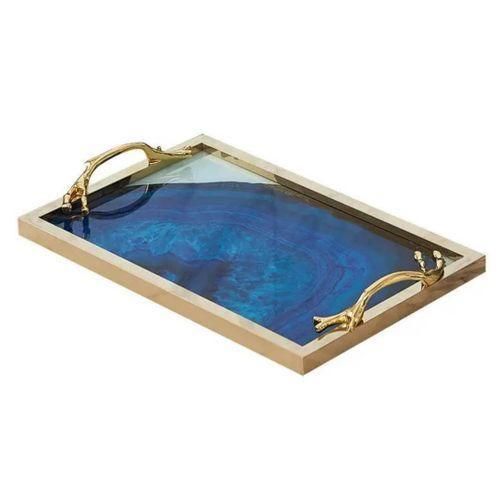 Luxury Decorative Serving Tray with Gold Handles