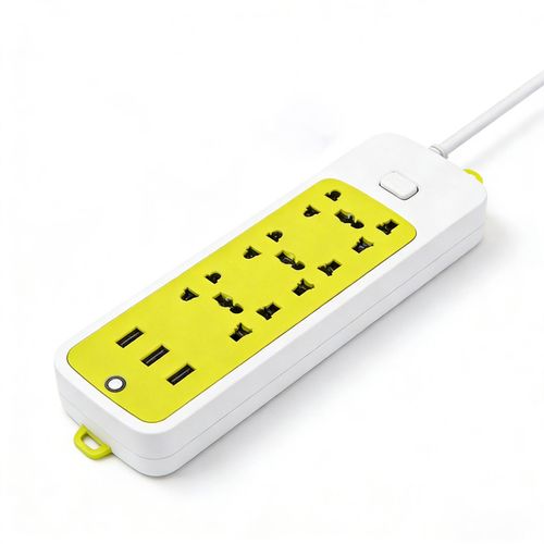 6-Outlet Universal Power Strip with 3 USB-A Ports, Surge Protector Extension Cord with Master Switch & Wall Mount