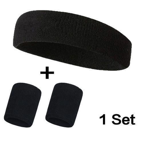 3pcs Sport Sweat Absorbent Headband For Man/Woman Basketball/Gym/hair Sweat Band Stretch Black