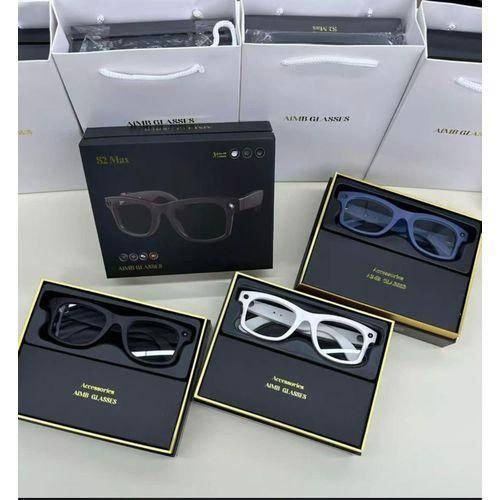 S2 Max Al smart glasses 4K HD Camera 290 mAh Battery 8MP Photography Video Recording, Real Time Translation, GPT Object Identification, listening to music-With 3 Lenses