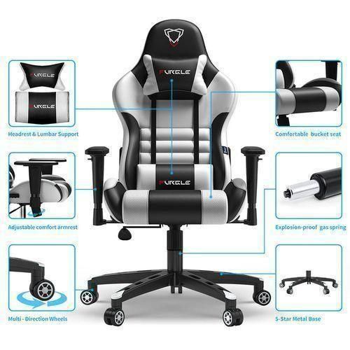 FURGLE Computer Racing Gaming Ergonomic Chair + Footrest
