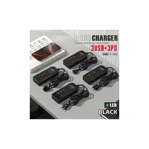 6 in 1 USB Charger PD Type C Fast Charging Wall Charger Multiport USB TypeC Hub Adapter EU/US Plug Quick Charger Expander Socket