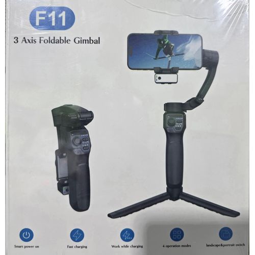 F11 Gimbal Mobile Phone Stabiliser 3Axis Ai Motion Face Tracking For Video and Photo Shoot.