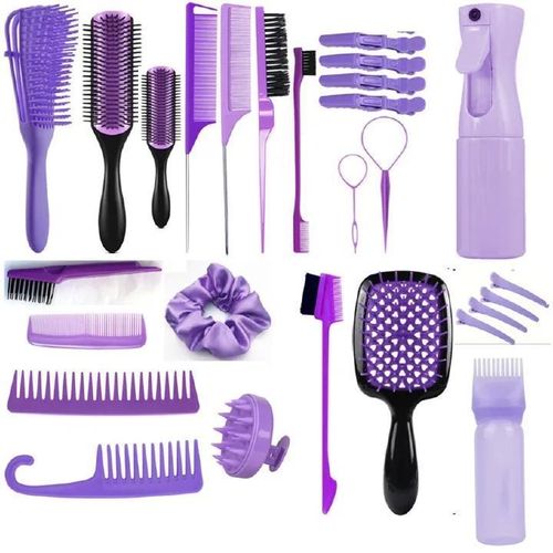 27-Piece Hair Comb Set Hair Brush Set - Hair Salon Set Hairdressing Comb Hair Styling Comb Set Hair Accessories Spray Bott Scalp Massager
