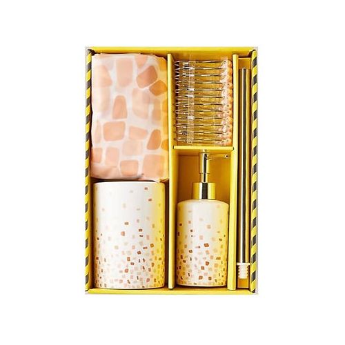 Bathroom Gift Set 15-Piece, Orange Tiles