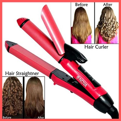 2 In 1 Hair Straightener and Curler – Fast Heating Ceramic Hair Styling Tool for Straightening & Curling