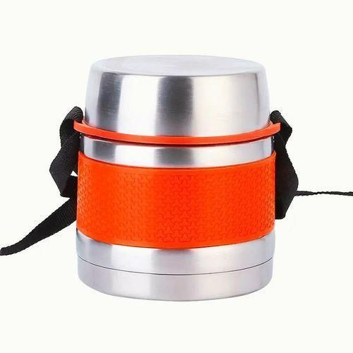 800ml Stainless Steel FOOD FLASK with INNER PLATE -HOT Lunch Flask