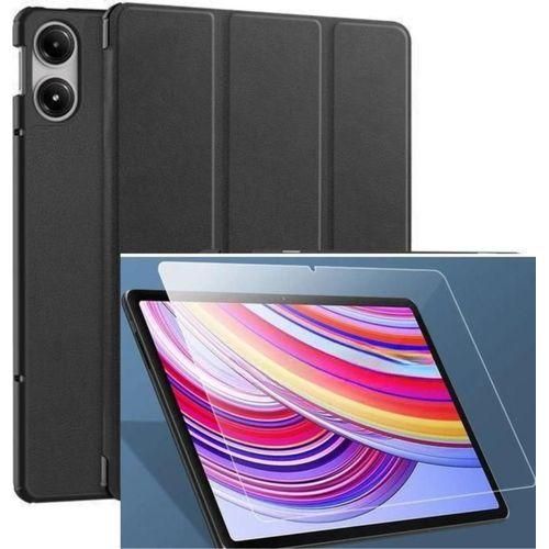 Xiaomi Redmi Pad Pro 12.1 Inch Smart Leather Flip Case & Screen Protector - Black