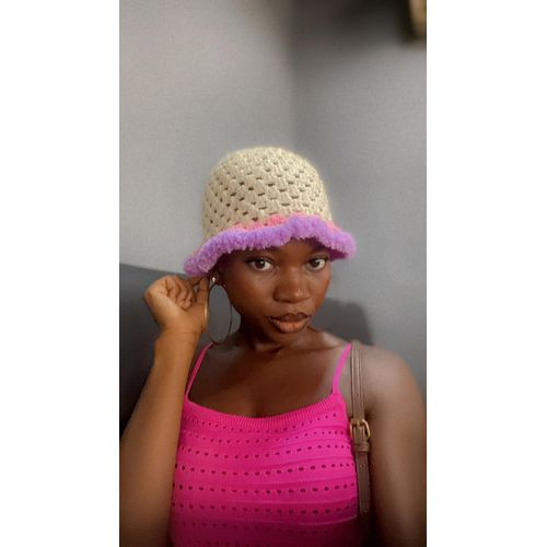 Crochet Cap With Fur