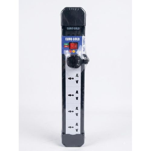 Euro Gold 4-Way Heavy Duty Universal Extension Socket with Surge Protection & On/Off Switch