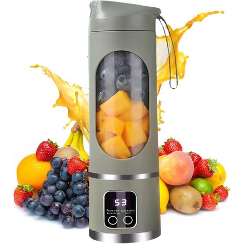Portable Blender for Smoothies 500ML USB Rechargeable Juicer Cup 12-Blade Personal Smoothie Blender Mini Mixer for Protein Shakes, Travel, Gym, Office and Home