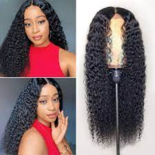 Allrun Kinky Curly Middle Part Lace Wig