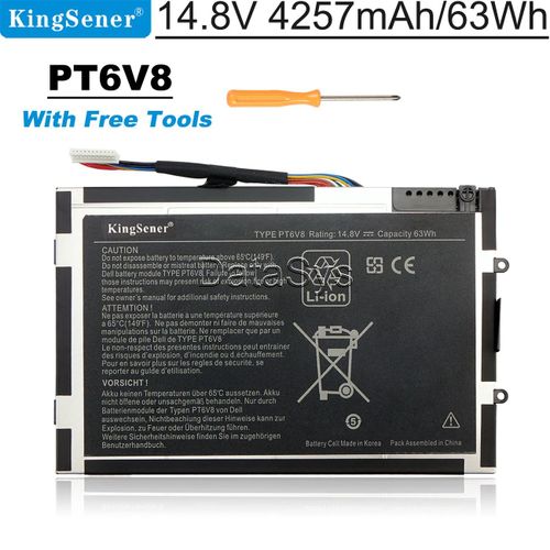 PT6V8 Laptop Battery for Alienware M11x M14x R1 R2 R3 - Replace Part Numbers: PT6V8 / T7YJR / 8P6X6 / 08P6X6 / P18G (63WH 14.8V)