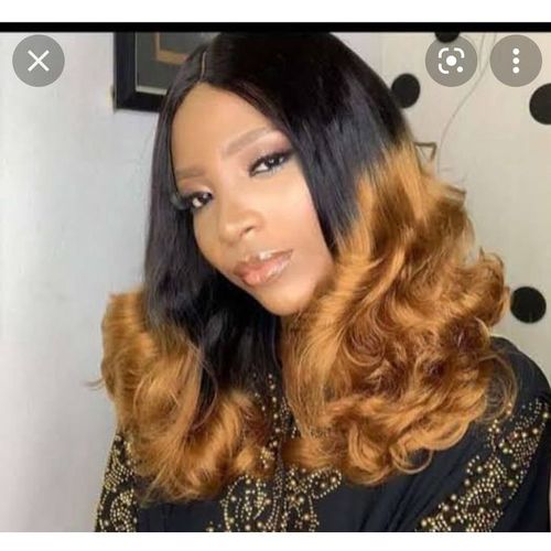 2 Tone Long Bouncy Curly Hair Wig With Closure 18