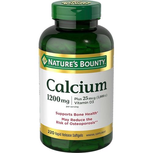 Calcium 1200 mg with Vitamin D3, Bone Health & Immune Support, Vitamin D3 1000 IU, 220 Softgels