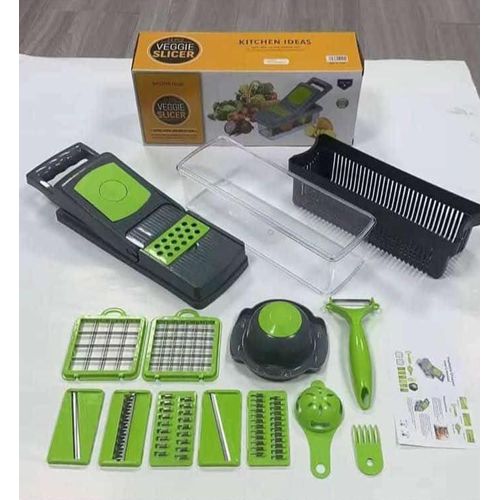 14-in-1 Vegetable Slicer Chopper, Mandoline Slicer with Container, Dicer, Grater, Peeler, Kitchen Ideas Veggie Slicer