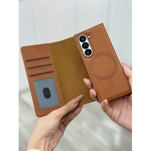 Galaxy Fold 7 leather flip case