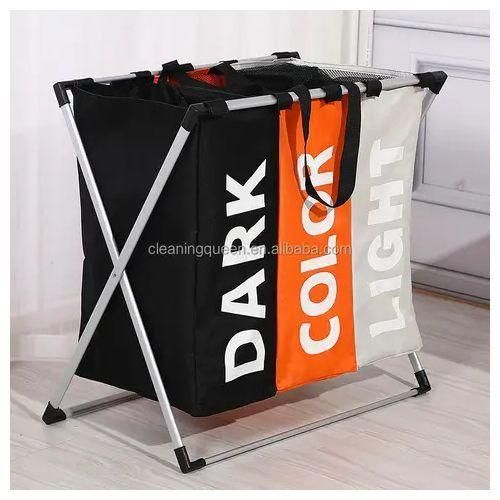 Laundry Hamper Foldable Basket 1/2/3 Section - Portable