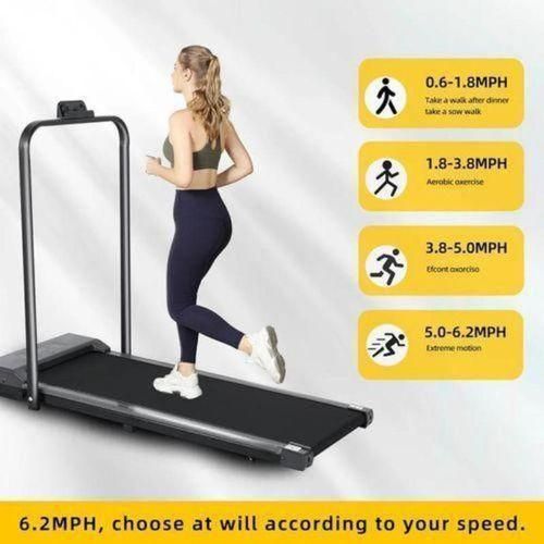 Walking Pad Treadmills Home Foldable, Folding Treadmill Under Desk Office Running Electric Machines with Handle Bar Portable 2HP