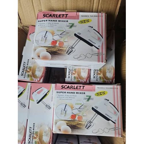 260W Electric Hand Mixer – 7-Speed Kitchen Cake Mixer with Stainless Steel Beaters & Dough Hooks
