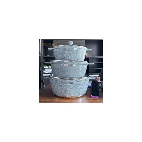 Die-Cast Ceramic Non Stick Pot Set 3 Pieces Uk