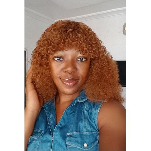 Very soft fluffy pixie curl fringe Wig - 14 inches, colour 30
