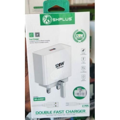 SHPLUS 120W HYPER DOUBLE FAST CHARGER FOR ALL ANDROID PHONES
