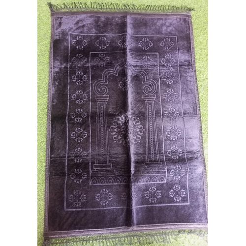Muslim Gift-Large size soft velvet Muslim Prayer Mat- BLACK