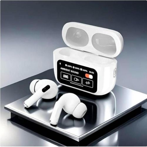 Smart Screen Touch Earbud TWS, Noise Cancellations Earphones, ANC(32dB), Smart Touch Display True Wireless Buds, Type-C Fast Charging, Bluetooth 5.4, Find My Earbuds, 4 Mics ENC For Clear Calling, Transparency Mode,EQ Mode,Gaming Heaphone