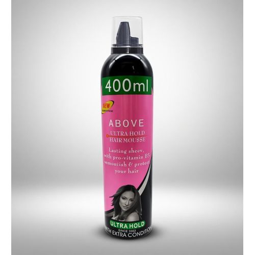 Ultra Hold Hair Mousse - Long Lasting Styling Foam, Strong Hold, Shine & Frizz Control (200ml & 400ml)