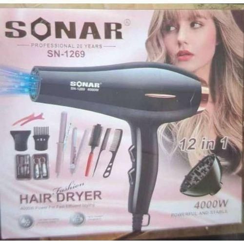 Sonar 12-in-1 Professional Hair Dryer – 4000W, Styling Set
