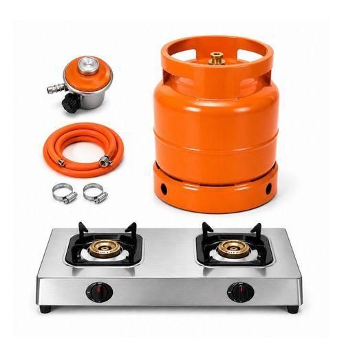 6kg Gas Cylinder with STAINLESS Cooker, Meter Regulator and Hose