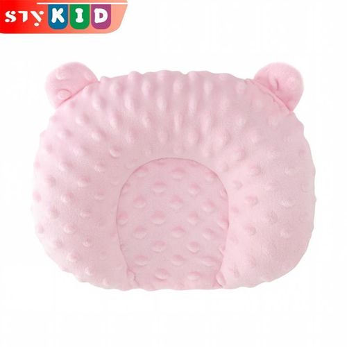 Pink Bear Ear Baby Shaping Pillow U-Shaped Curved Head Support Pillow For 0-1 Yrs