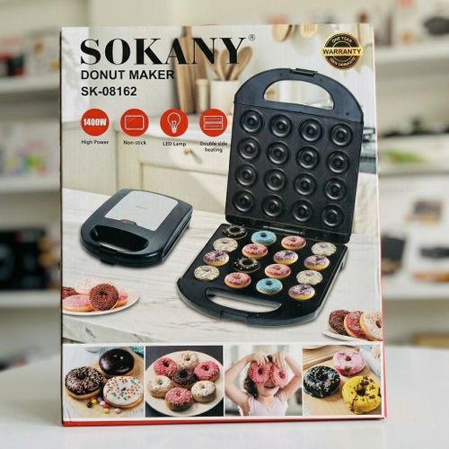 Portable Non-Stick Double-Side Heating 16 Holes Donut Baker Machine - 1400W