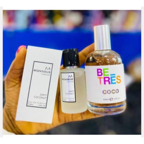 Fragrance World Monsieur Dirty Coconut 39ml EDP Unisex Perfume And Betres Coco 100ml