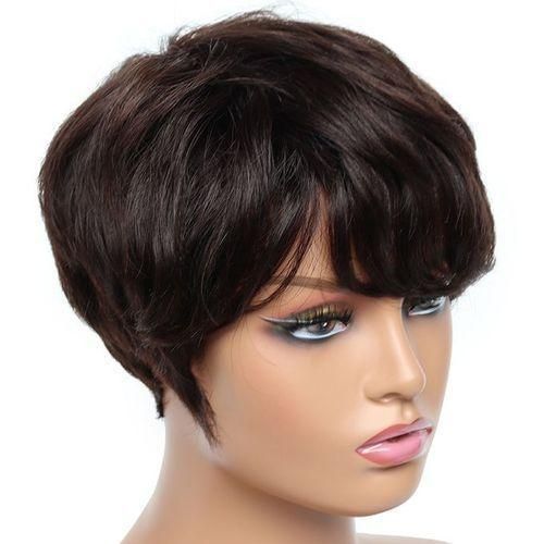 Short Pixie Cut Colored S With Bangs Braziian Natural