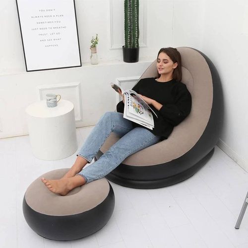 Inflatable Leisure Bean Bag Sofa With Footstool.