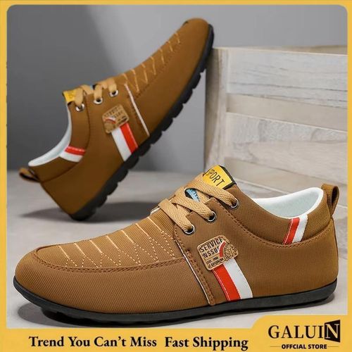 2026 Fashion Men's Canvas Shoes Mesh Breathable Vulcanized Shoes Comfortable Lace-up Sneakers Large Size41-47 Black- Brown