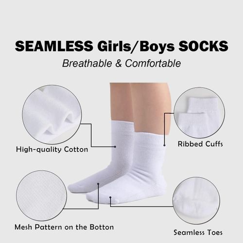 Boys & Girls 12 pairs White socks for Age 1-5