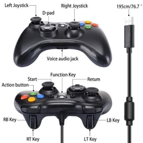 Gamepad For Xbox 360 Controller Wired Joystick