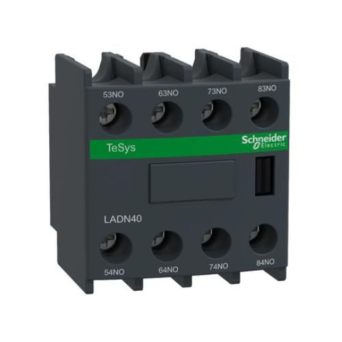 4 NO, top mount, screw clamp terminals TeSys Deca, auxiliary contact block