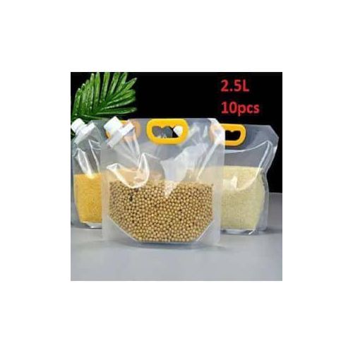 2.5 Litre Reusable Food Storage Bags with Handle and Spout Cap