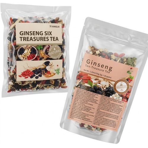 RHINO Ginseng SIX & TEN Treasures Tea COMBO – Natural Herbal Tea with Ginseng, Maca, Goji Berry, Mulberry & Red Dates