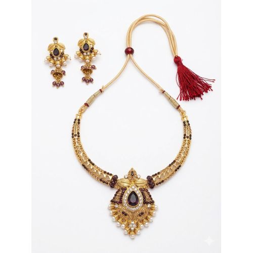 Antique Gold & Amethyst Bridal Necklace Set