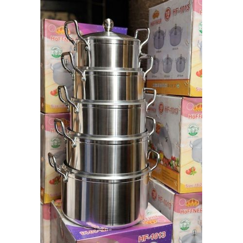 Hoffner 10-Piece Stainless Steel Steamer Cookware Set With Lid – Multi-Tier Steaming & Cooking Pots – HF-1013