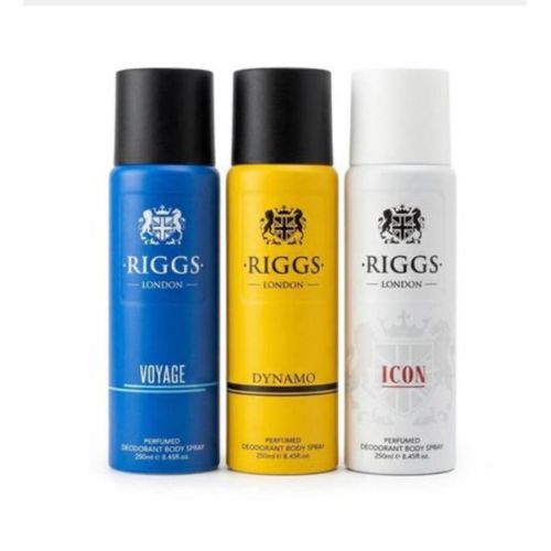 London Perfumed Deodorant Body Spray 250ml - Set of 3 (Voyage, Dynamo & Icon) NAFDAC NO: A2-102435 A2-102433. And 102298