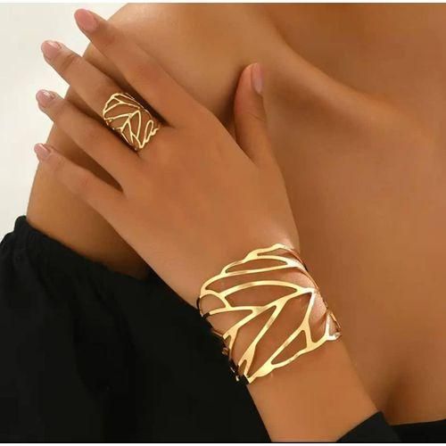 Ladies Bracelet & Ring set (Leaf Design)