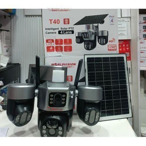 4-Lens AI Solar CCTV Camera – 4G Wireless Security Camera with Solar Panel, Human tracking & Night Vision T40+free sim Big lens+free sim